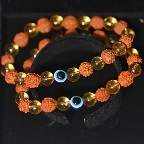 Rudraksha Citrine Crystal Bracelet |ðŸ”¥BUY 1 GET 1 FREEðŸ”¥