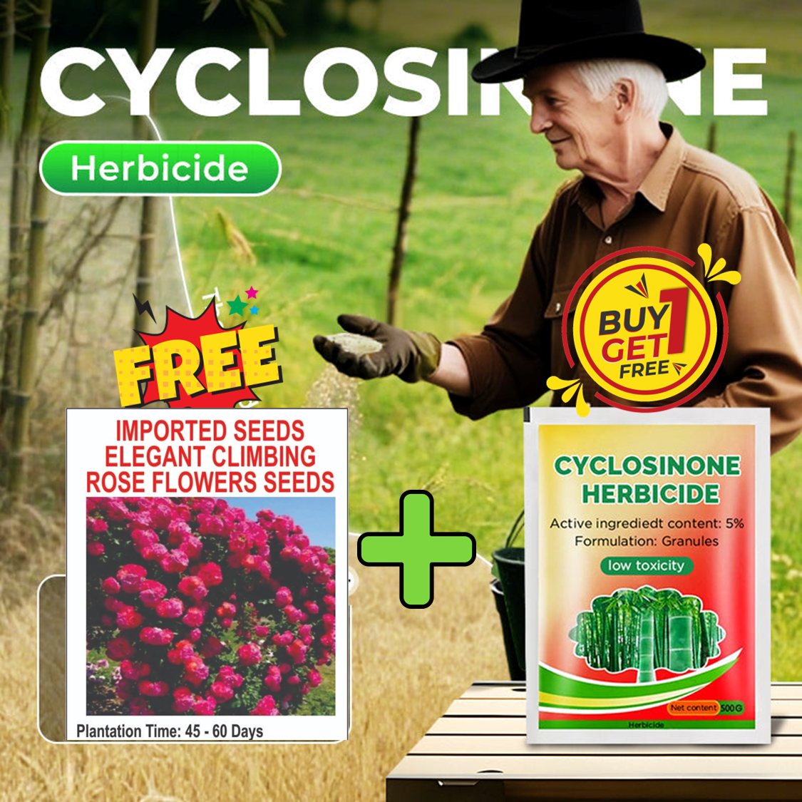 Cyclosinone Herbicide Granules | ðŸ”¥FREE CLIMBING ROSE SEEDSðŸ”¥